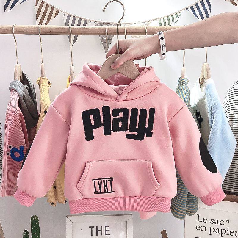 Children's clothes plus velvet thickened baby children's clothing boys and girls 0-3 years old 1 winter 2 baby hooded autumn and winter hoodie