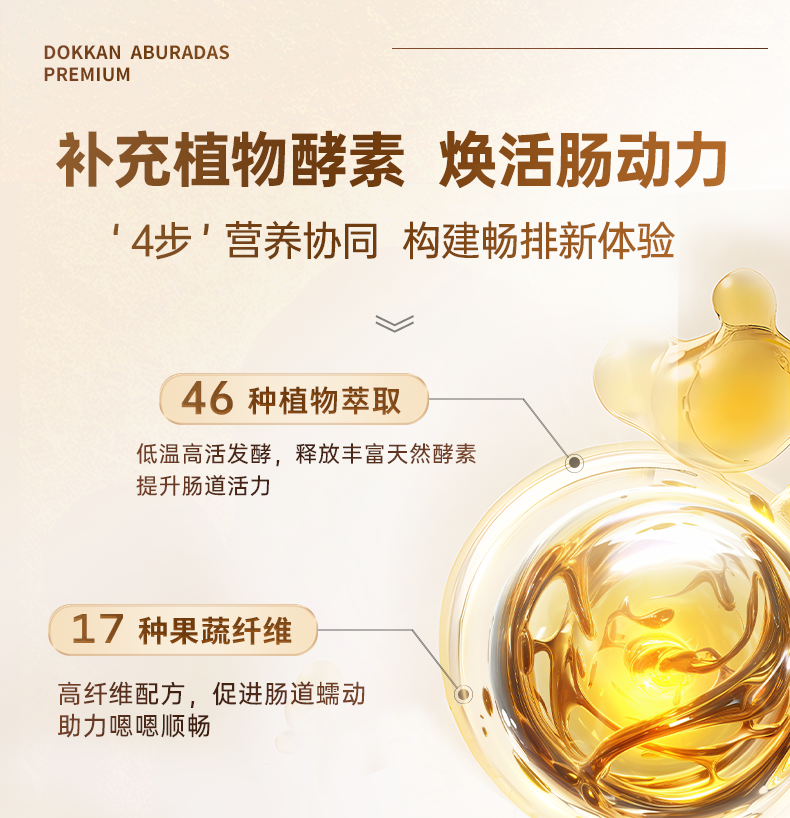 日本 DOKKAN PREMIUM 植物瘦身酵素  香槟最强版   便携小包装  6粒 【范冰冰同款】
