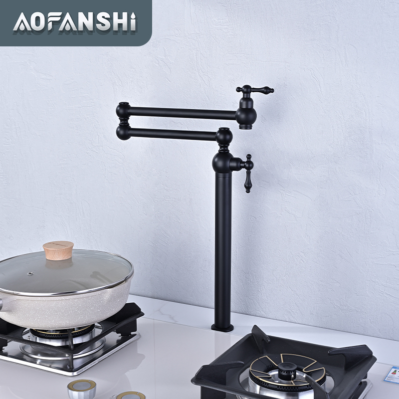 All-Copper Kitchen Faucet for Pure Drinking Water, Soup Pot Water Filling, Sink Extension, Telescopic, Rotating, Height-Adjustable, Balcony Outdoor Faucet