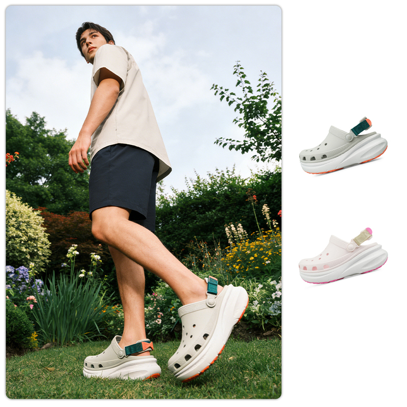 Crocs Dynamic Puff Color Block Clog Hole Shoes Unisex Comfortable Breathable Beach Sandals 214096 Crocs Dynamic Puff Color Block Clog Hole Shoes Unisex Comfortable Breathable Beach Sandals 214096