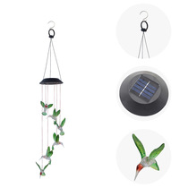 Solar wind chime light Colorful wind turn light Hummingbird Solar gift light Colorful LED garden hanging tree