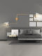 Nordic Style Claw-Shaped Living Room French Long-Arm Wall Lamp 2026 New Light Luxury Swing Arm Wall Lamp Double-Headed Gold