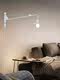 Simple Modern White Minimalist Wall Lamp Danish Wabi-Sabi Style Living Room Booth Long-Arm Wall Lamp Dining Room Movable and Rotatable