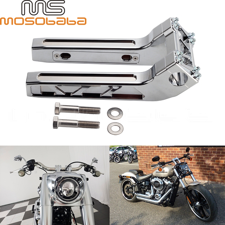 Suitable for Motorcycle Modification 10inch Chrome-Plated Back-Pull Heightened Handlebar Riser Harley Street Bob Soft Tail