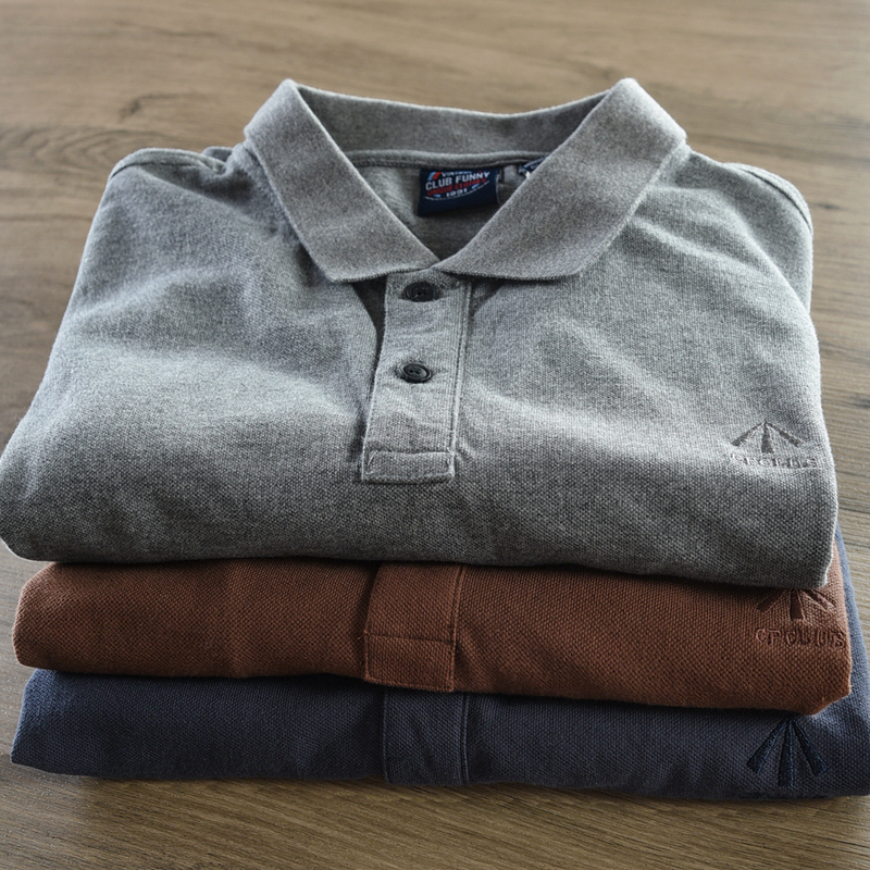 Men's Short-Sleeved Polo Shirt 2024 New Style T-Shirt Summer American-Style Lapel Shirt Gray Pure Cotton Large Size Clothing Men's Short-Sleeved Polo Shirt 2024 New Style T-Shirt Summer American-Style Lapel Shirt Gray Pure Cotton Large Size Clothing
