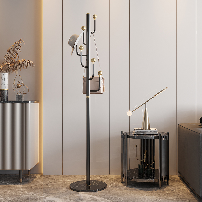 U Home | Light and luxurious clothes hat rack floor bedroom small entry home Nordic style hanging clothes rack stainless steel