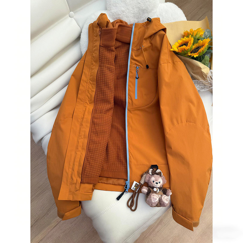 Nobaday Dopamine Three-In-One Soft Shell Jacket for Men and Women, Autumn and Winter Thickeneded Warm Ski Jacket for Outdoor Use