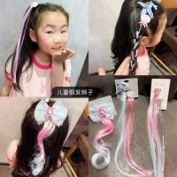 Детская заколка для волос, блестки для ногтей, парик с косичкой