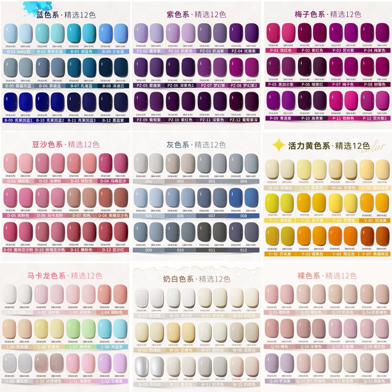 Small Set of Blue Phototherapy Purple Nail Polish Gel Nude Color White Color 2026 New Set for Nail Salons