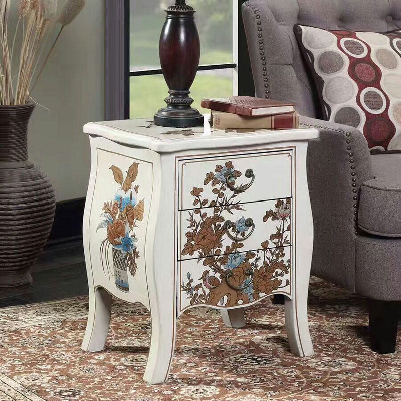 New three-bucket-bed head cabinet oak suitable for modern Chinese and Western mix without doors European-style adult rice white whole dress