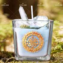 Flower Crystal scented candle blue natural bean wax candle