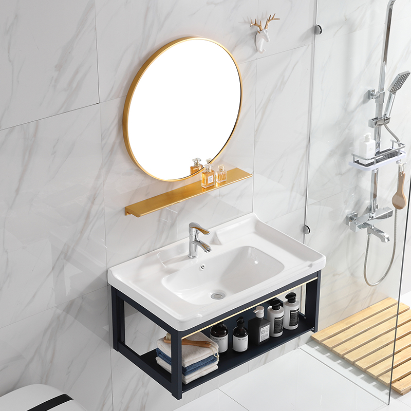 Simple new washbasin cabinet combination space aluminum powder room wall-mounted washbasin simple washbasin washbasin