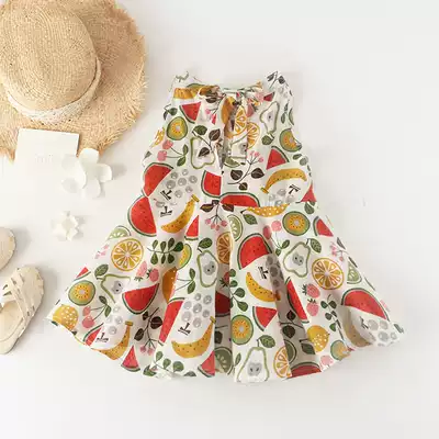 (Clearance does not return) girls dress, foreign style, net red princess dress summer beach floral cotton suspender skirt