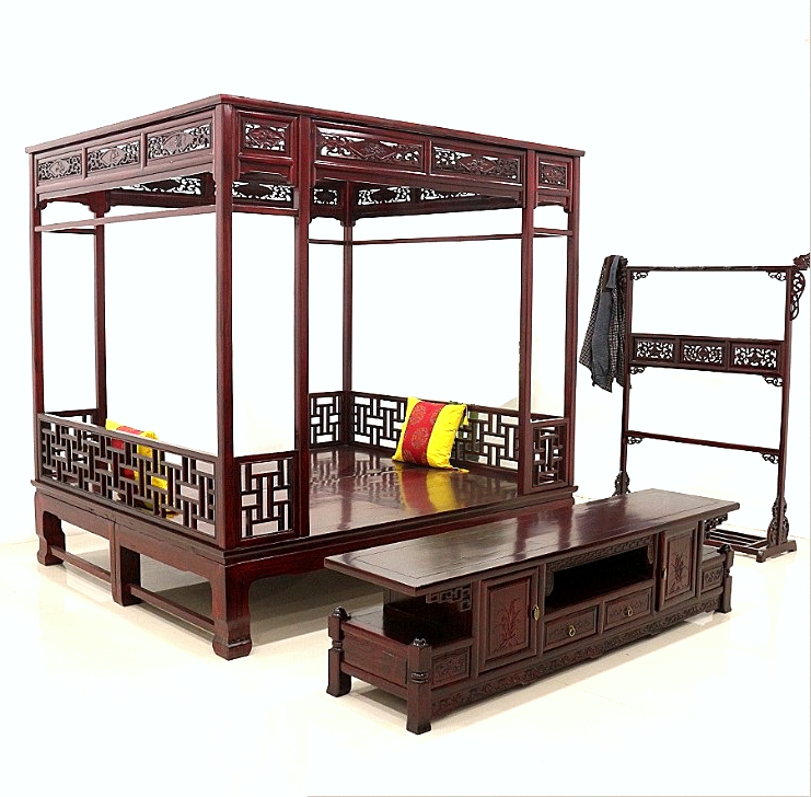 giả màu vàng nghệ kệ lê Trung Quốc cổ đại gỗ nông thôn giường old-fashioned Ming và Qing giường nội thất triệu từ lattice nhà ngủ - Giường giường ngủ đẹp hiện đại