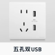 Пять -отверстие USB (керамический белый)