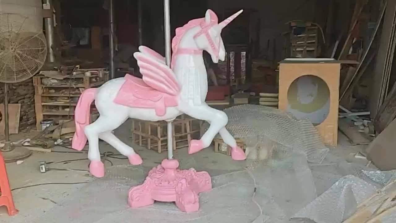 Support Customized Life Size Animal Sculpture Carousel Horse/fiberglass