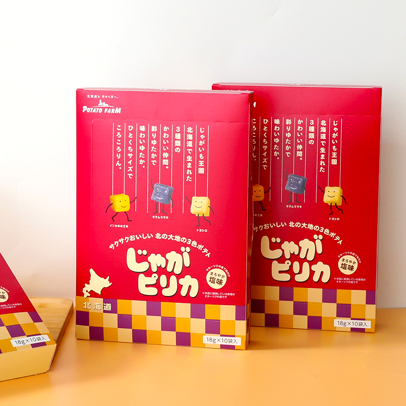 Japan imports Calbee Carlebee Hokkaido Potato Grain Net Red Potato Grain Puffed Zero Food Delivery Gift Gift Box