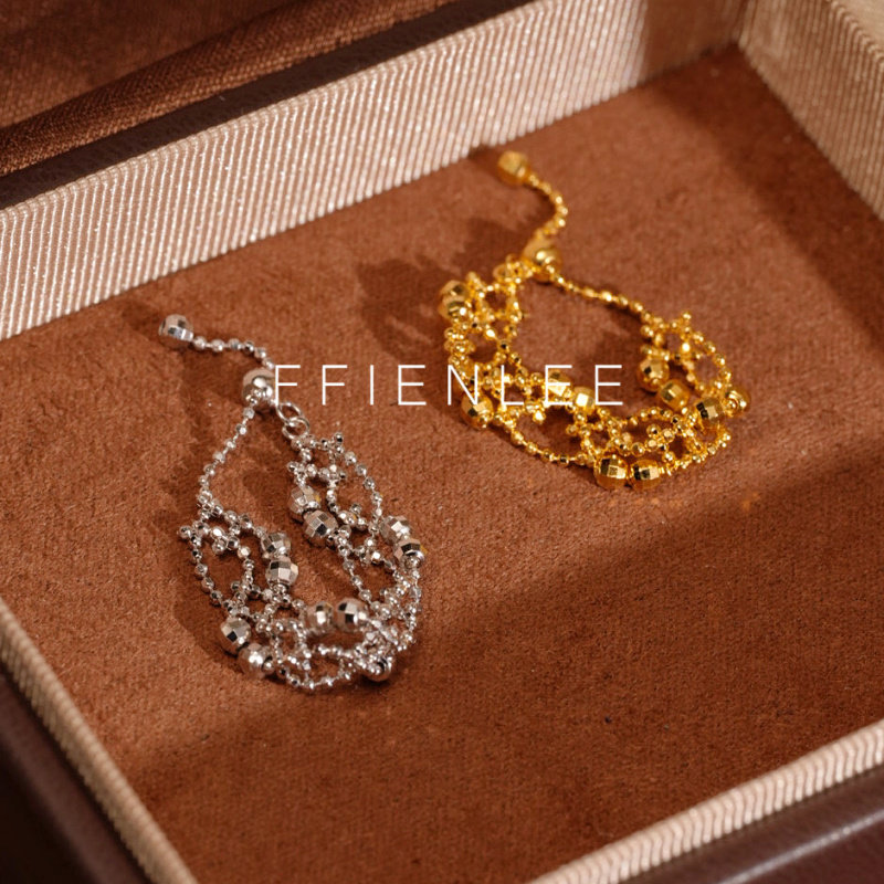 925 Silver Ring Waltz Love Light Luxury Niche Design Ring Women's Pull Adjustable Ring