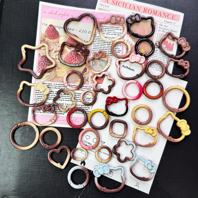 Maillard Color Series Colorful Spring Buckle, Coffee Color, Red Brown, Pink Brown Buckle, Keychain Bag Hanging DIY Buckle