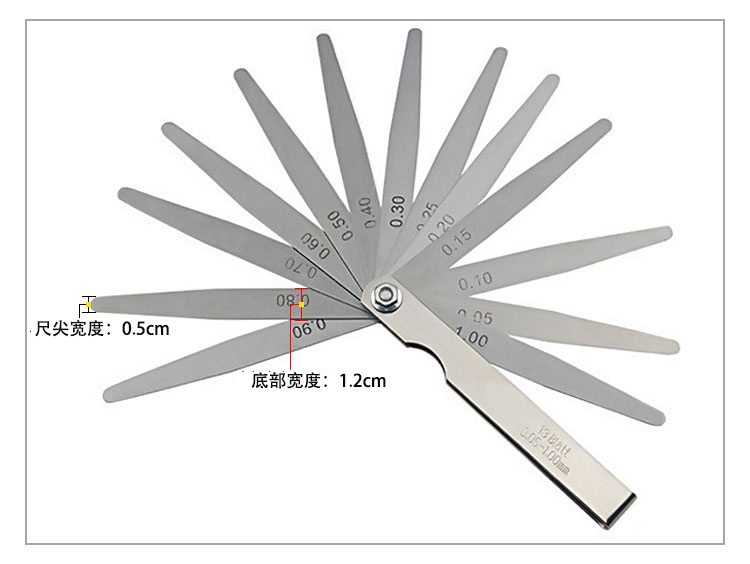 Net đỏ phát triển 0,04-1,00mm Công cụ đo độ dày khoảng cách 13 mảnh chặn 2202 - Dụng cụ cầm tay kìm chết