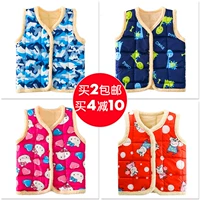 Trẻ sơ sinh cộng với áo nhung mùa thu mùa đông Áo vest bé gái cotton mùa đông mặc bé gái dày quần áo trẻ em giá rẻ