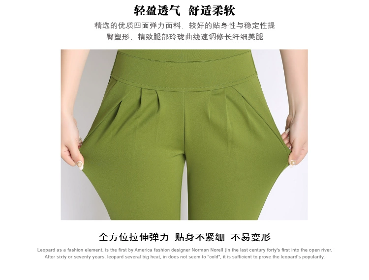 Mùa xuân 2019 mùa xuân Quần bf hoang dã của phụ nữ Quần tây co giãn cao eo thường xuyên Quần co giãn rộng kích cỡ quần bó sát