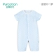 Cotton kỷ nguyên cotton sườn jumpsuit ngắn tay nam sơ sinh nam nữ mỏng - Áo liền quần