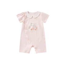 (Same style in store) Cotton era newborn baby clothes baby gauze short-sleeved jumpsuit infant summer clothes