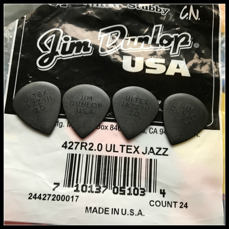 Den Lüp JIM DUNLOP 427R 2 0 ULTEX JAZZ3 Bull Bone Jazz 3 plc-sheet PICK