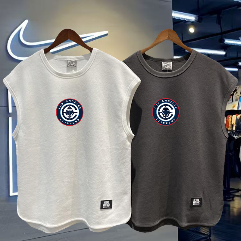 Fast Shipping Summer New Trendy Brand Sports Vest Pure Cotton Heavyweight Basketball Jersey Sleeveless Vest Large Size Loose T-Shirt