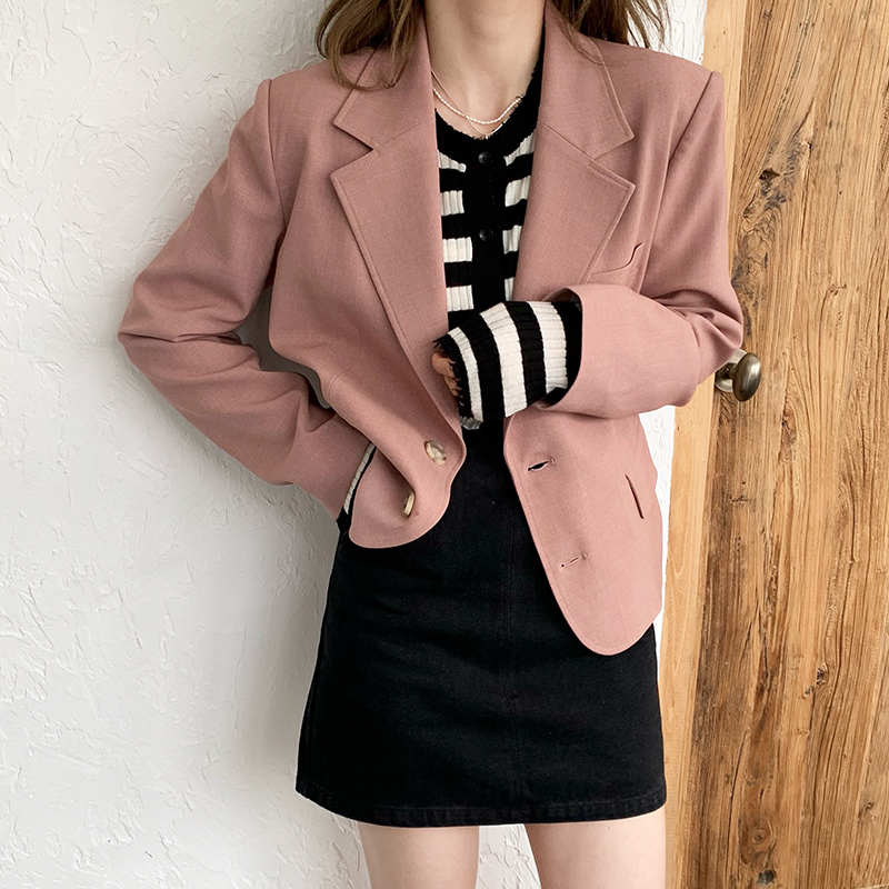 Small pull 1937 hard to resist the rubber-coated pink collar classic small suit jacket new commuter Western-style clothes