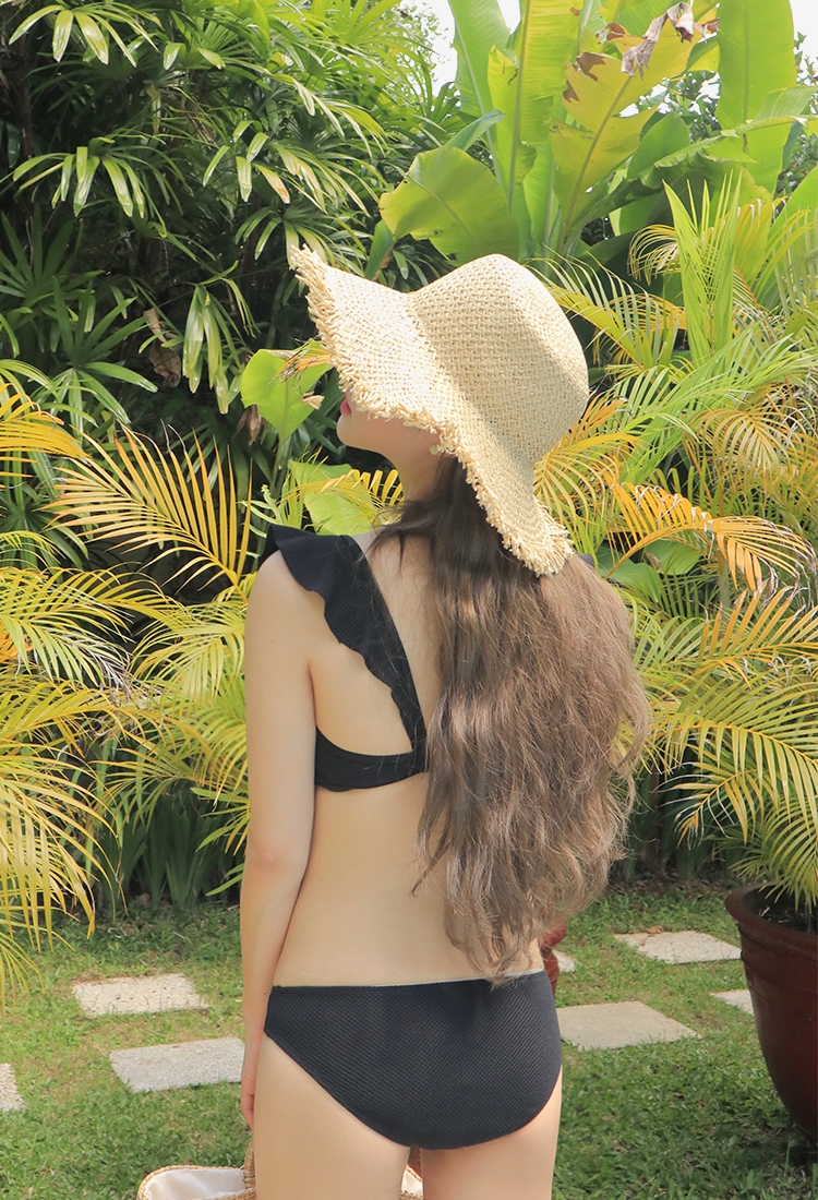 Áo dài mùa hè Hàn Quốc tùy chỉnh cho phụ nữ Á hậu quyến rũ thời trang bikini đen gợi cảm - Bikinis áo tắm cho người béo