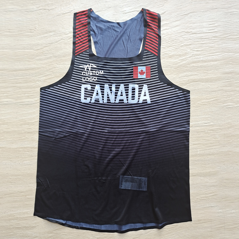 CANADA Seamless Canadian German Marathon Vest Two Piece Track and Field Course OK