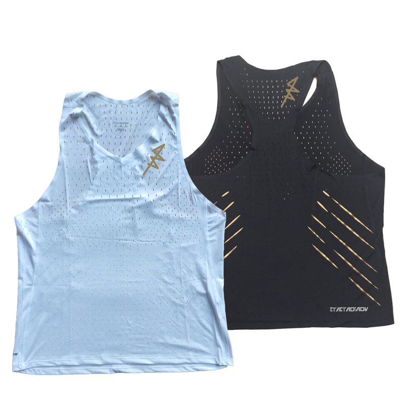 Solid Color Slit Diamond Joint Split Track and Field Vest Marathon Track and Field T-Shirt Can Be Ordered with Logo