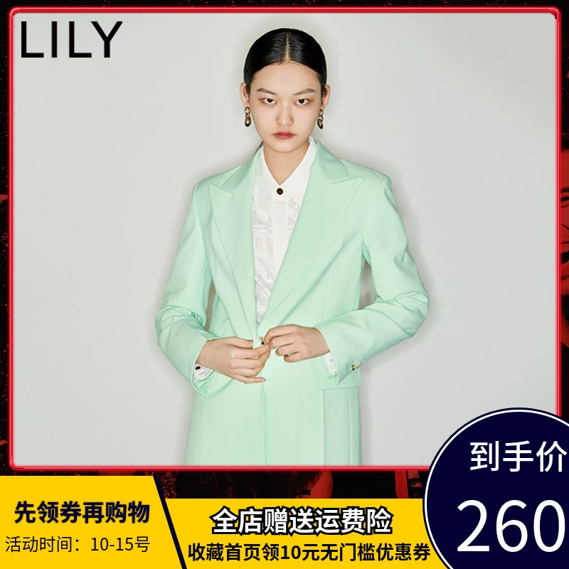 LILY2020 Mùa xuân mới của phụ nữ Màu sắc đẹp trai lỏng lẻo Dài thẳng dài Bộ đồ vừa vặn dài 120130C2210 - Business Suit