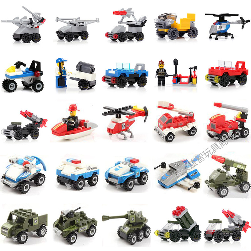 Children's small toys assemble blocks small boxes 3 dollars toys for small commodities boys 61 gifts