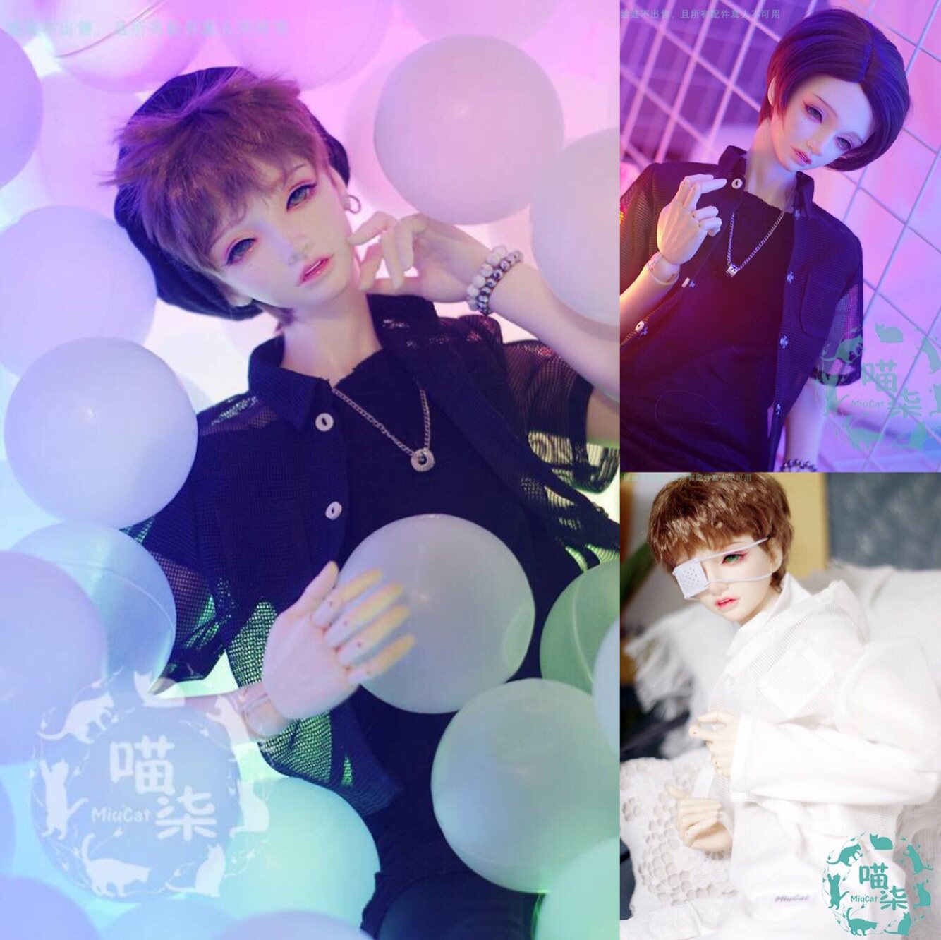 BJD baby clothes mesh shirt jacket jacket black and white spot SD13 uncle SD17 three points MSD1 4 four points giant baby