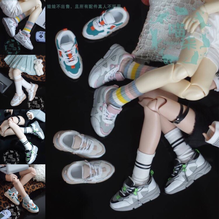 BJD doll sneakers 6 points 4 points uncle giant baby MSD flat feet YOSD Meow Qi MiuCat spot double shoelaces