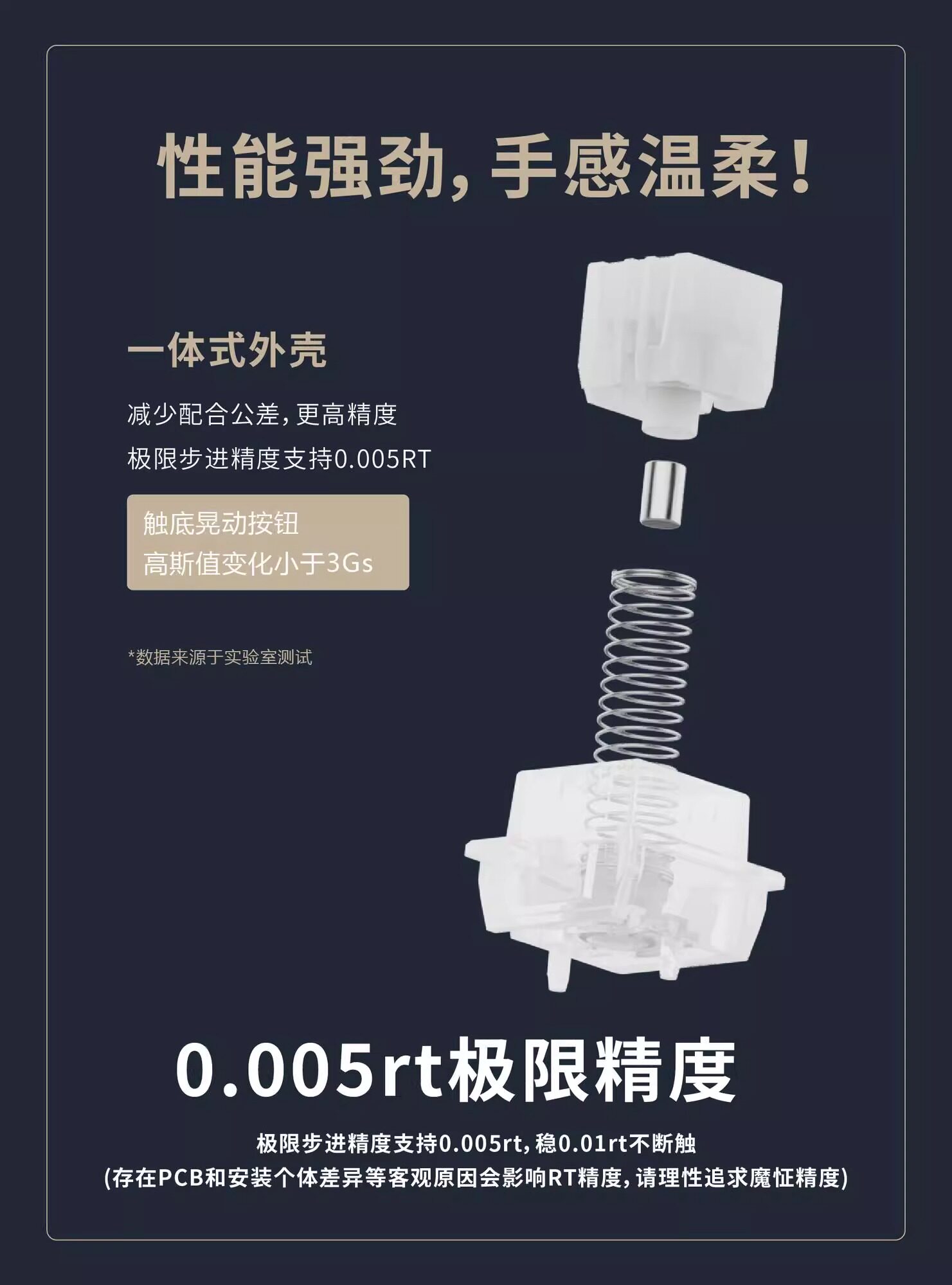 Вал 泰山磁轴gt 稳如泰山巨大按钮高精度一体式外壳磁轴键盘轴体开 𫔭关 Chosfox