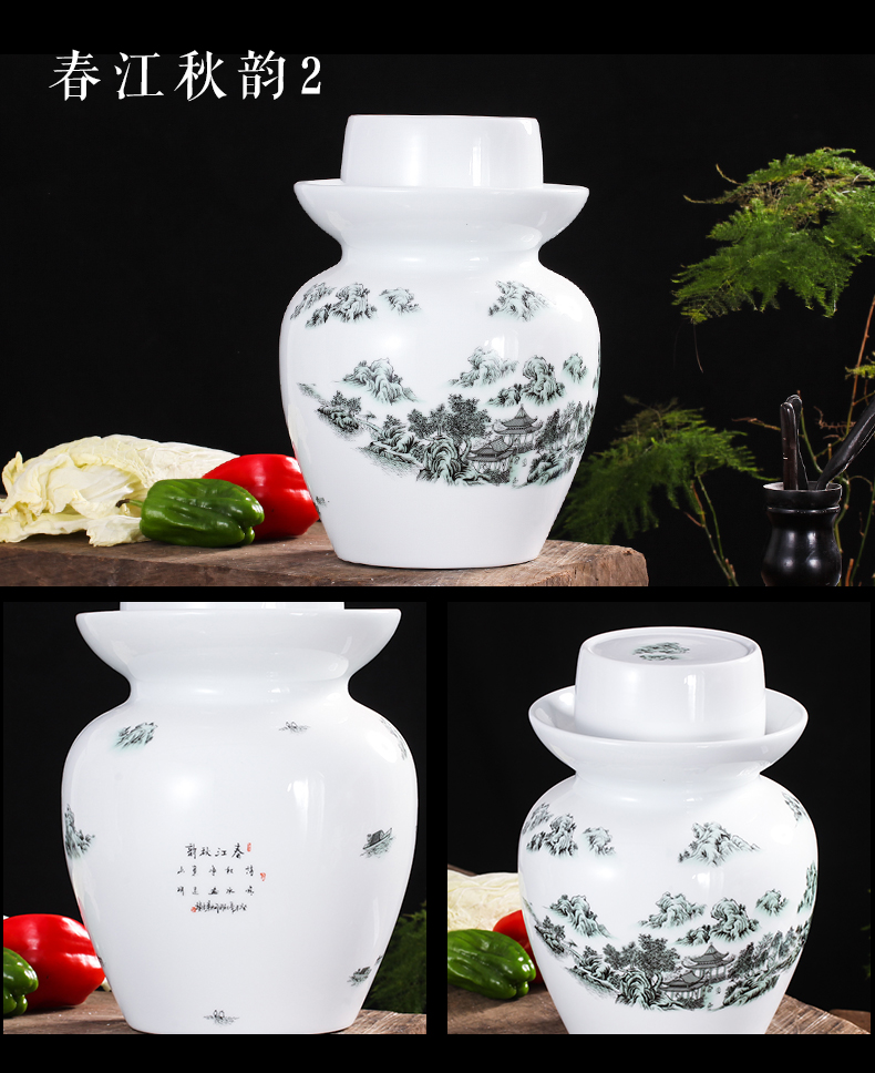 Household ceramics jingdezhen pickles pickles jar altar sichuan pickle jar of pickled egg cylinder storage tank sealing in the kitchen