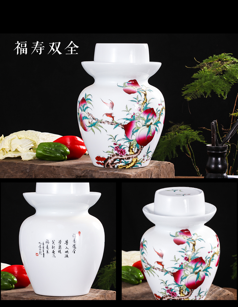Household ceramics jingdezhen pickles pickles jar altar sichuan pickle jar of pickled egg cylinder storage tank sealing in the kitchen