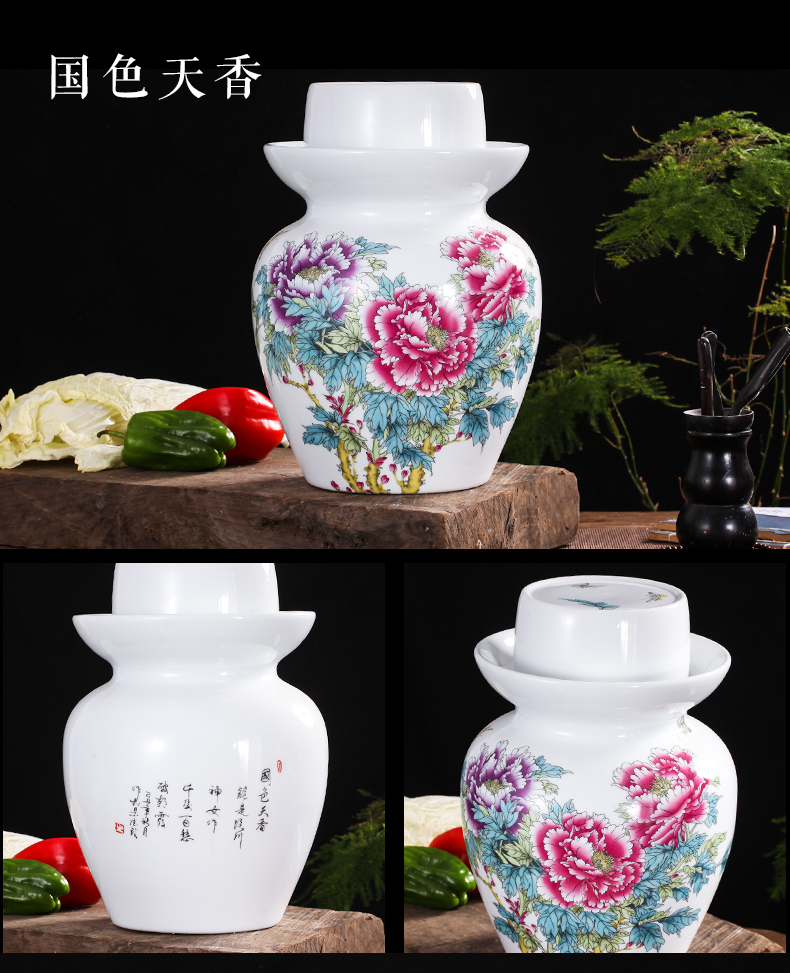 Household ceramics jingdezhen pickles pickles jar altar sichuan pickle jar of pickled egg cylinder storage tank sealing in the kitchen
