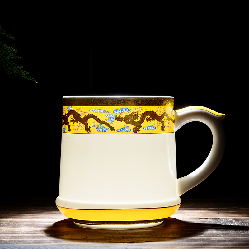 Jingdezhen ceramic cups with cover filter cup tea cup office personal cup with gift box gift cup
