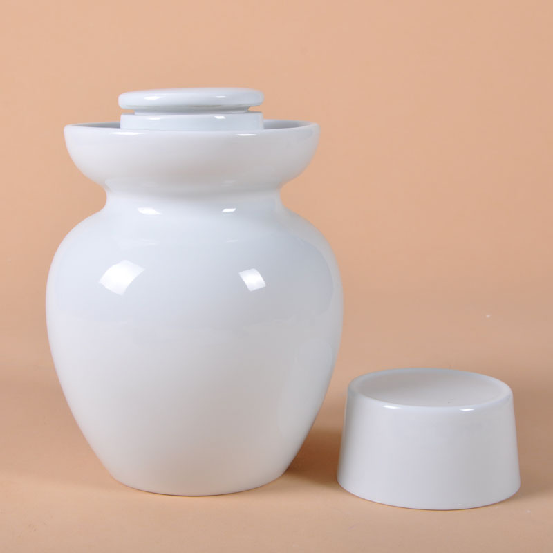 Pure white kimchi high white clay white glazed ceramic seal tank multi - function kimchi small size