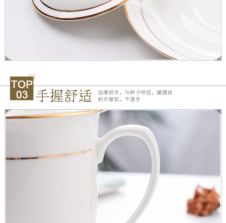 Jingdezhen ceramic cups with cover hand - made ipads China golden glass office meeting in up phnom penh cup custom LOGO