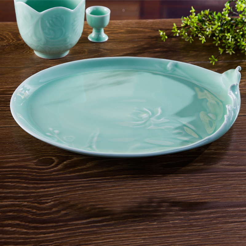 Green glaze wine set temperature wine pot hot wine warm white and yellow glass jar of jingdezhen ceramics