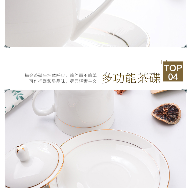 Jingdezhen ceramic cups with cover hand - made ipads China golden glass office meeting in up phnom penh cup custom LOGO