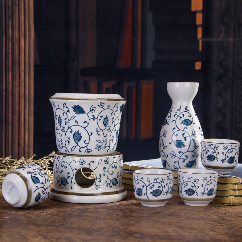 Jingdezhen ceramic wine set temperature wine pot hot hip warm wine decanters huangbai the qing hot warm wine decanters