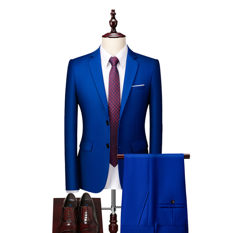 Special Offer Spring Korean Style Slim-Fit Suit Set for Young Men, Students, and Grooms, Two-Piece Suit in Royal Blue Business Attire Special Offer Spring Korean Style Slim-Fit Suit Set for Young Men, Students, and Grooms, Two-Piece Suit in Royal Blue Business Attire