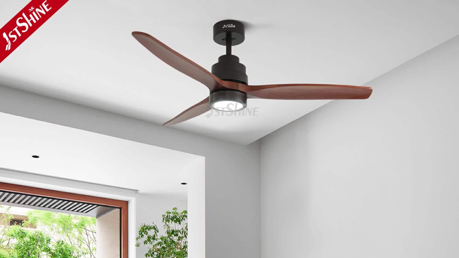 1stshine Ceiling Fan Light Top Quality Natural Wood Blade Low Voltage